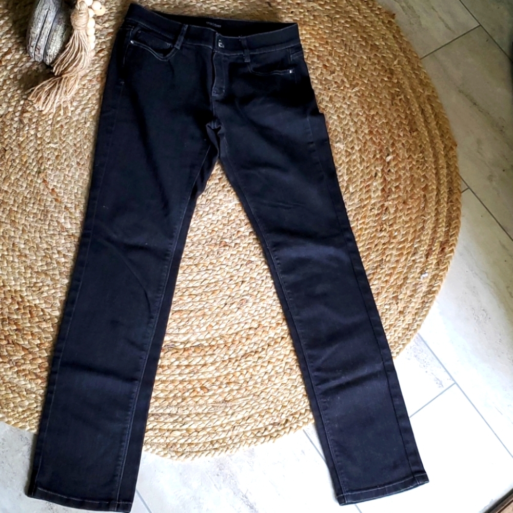 WHBM Noir Slim Leg Black Jeans sz 4R